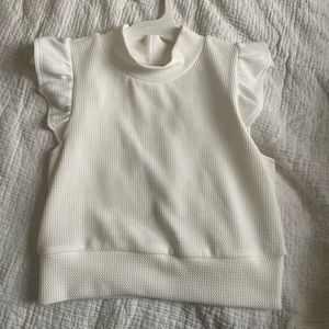 Ruffled White Crop Top